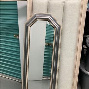 Elegant Gray and Gold Wall Mirror